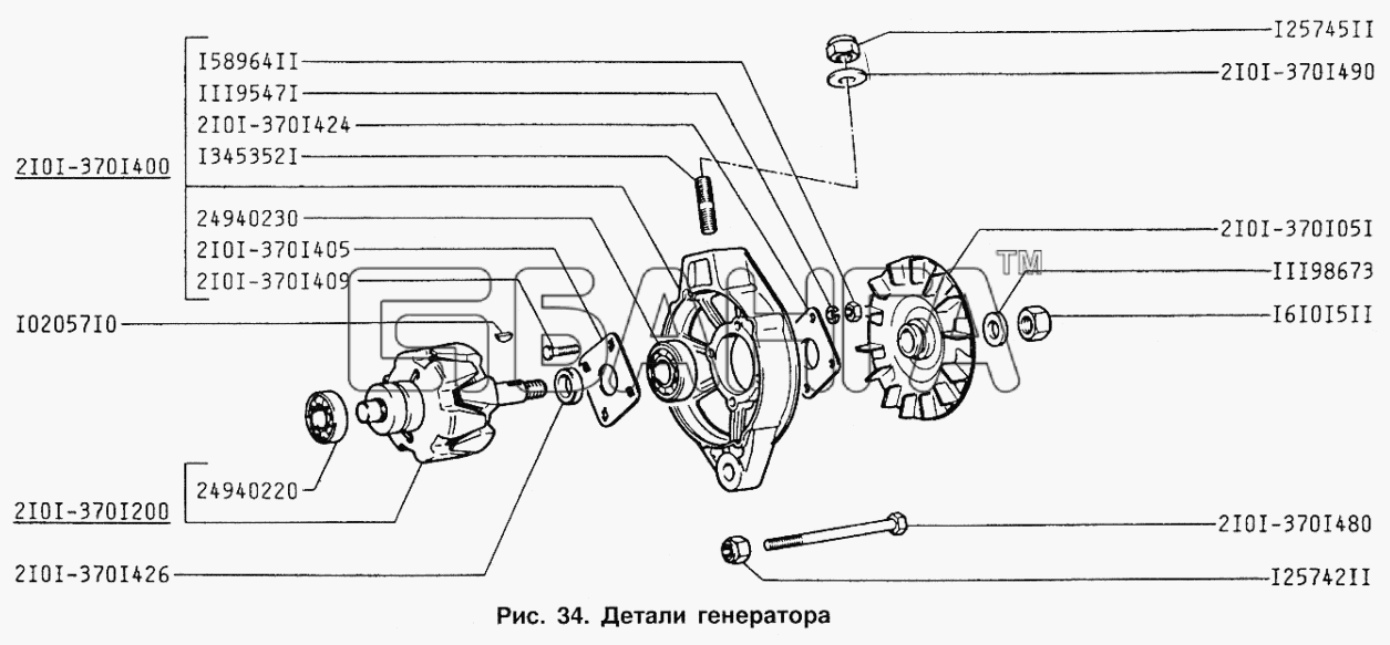 ИЖ ИЖ 2717 Схема Детали генератора-115 banga.ua