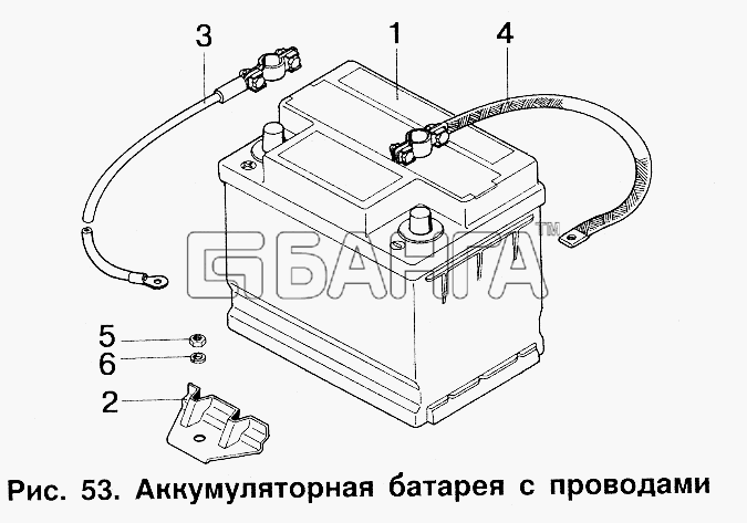 ИЖ ИЖ 2717 Схема Аккумуляторная батарея с проводами-125 banga.ua