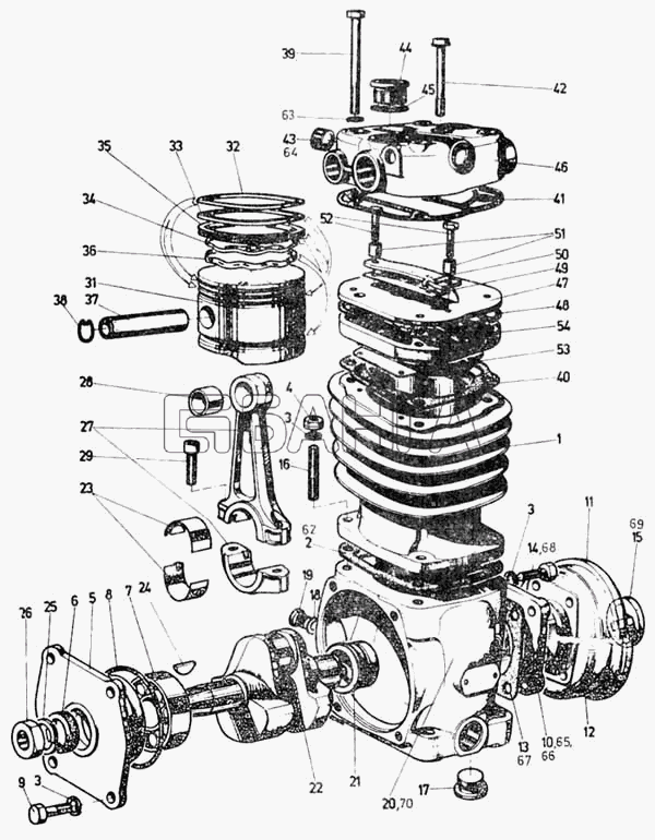 Ikarus 260.50 Схема Детали компрессора-219 banga.ua