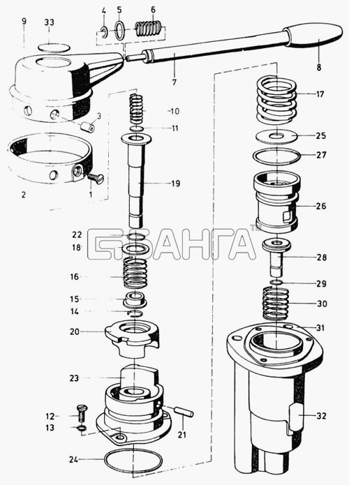 Ikarus 260.50 Схема Клапан стояночного тормоза-238 banga.ua