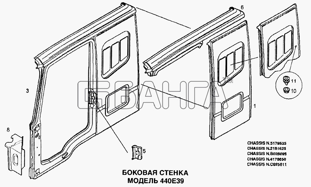 IVECO EuroTech CURSOR Схема Боковая стенка-296 banga.ua