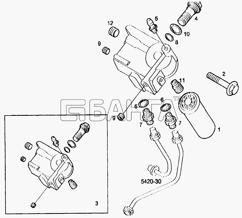 IVECO EuroTech CURSOR Схема Топливный фильтр-68 banga.ua