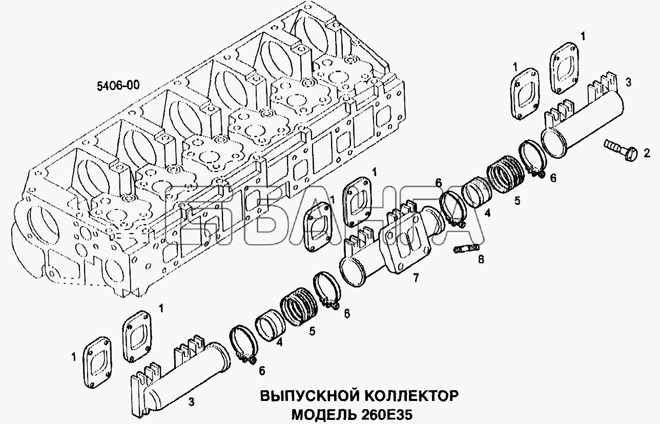 IVECO EuroTech CURSOR Схема Выпускной коллектор-85 banga.ua