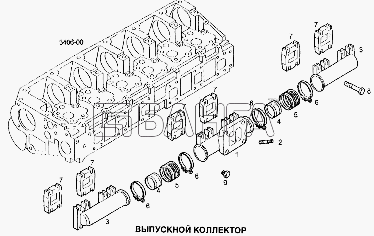 IVECO EuroTech CURSOR Схема Выпускной коллектор-86 banga.ua