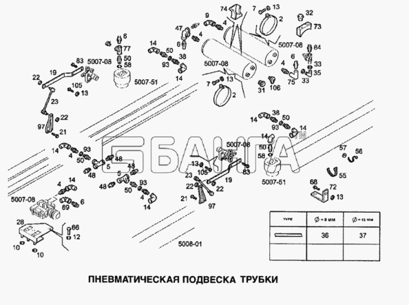IVECO Stralis Схема Пневматическая подвеска трубки-117 banga.ua