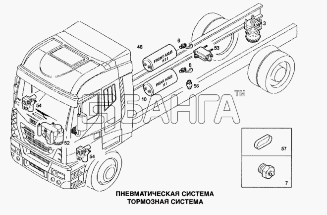 IVECO Stralis Схема Пневматическая система тормозная система-143