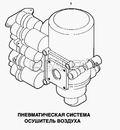 IVECO Stralis Схема Пневматическая система осушитель воздуха-151
