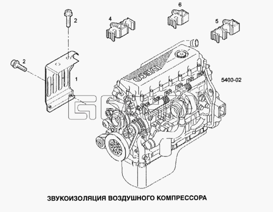 IVECO Stralis Схема Звукоизоляция воздушного компрессора-161 banga.ua