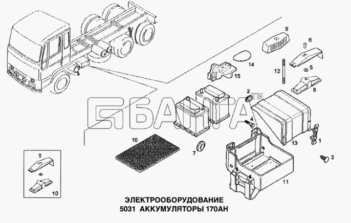 IVECO Stralis Схема Электрооборудование аккумуляторы-181 banga.ua
