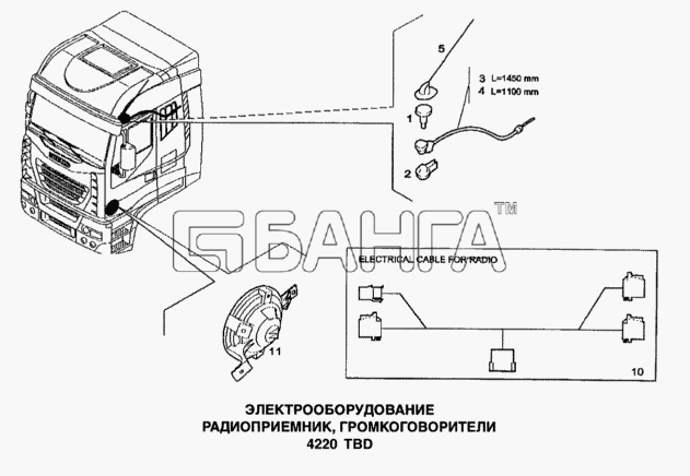 IVECO Stralis Схема Электрооборудование радиоприемник banga.ua