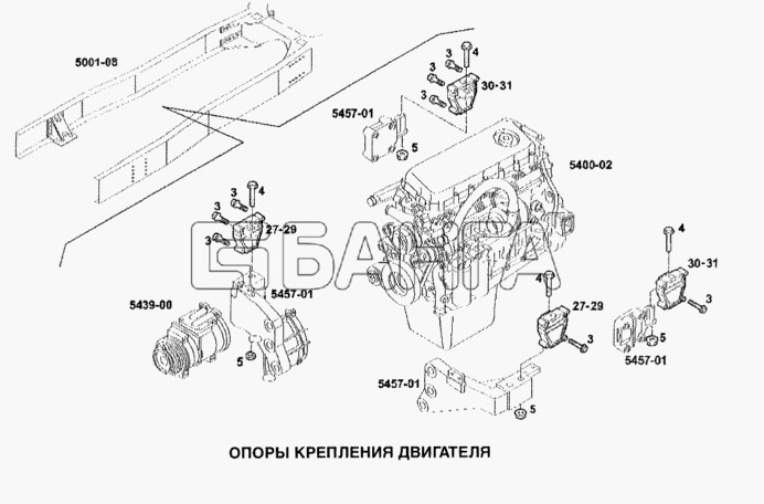 IVECO Stralis Схема Опоры крепления двигателя-5 banga.ua