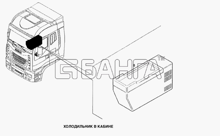 IVECO Stralis Схема Холодильник в кабине-234 banga.ua