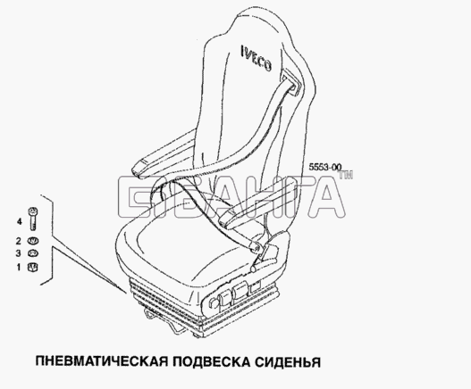 IVECO Stralis Схема Пневматическая подвеска сиденья-240 banga.ua