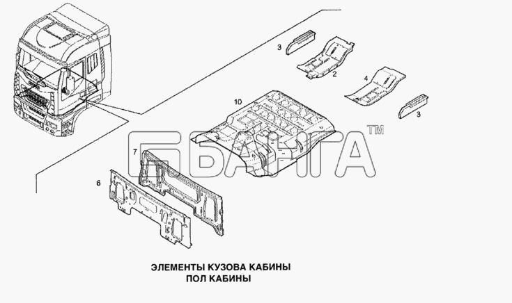 IVECO Stralis Схема Пол кабины-248 banga.ua