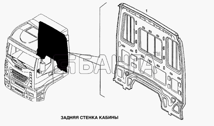 IVECO Stralis Схема Задняя стенка кабины-249 banga.ua