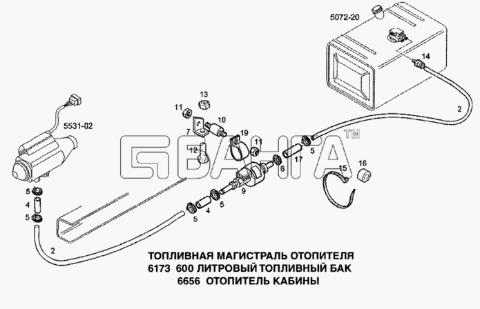 IVECO Stralis Схема Топливная магистраль отопителя-31 banga.ua