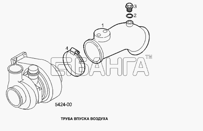IVECO Stralis Схема Труба впуска воздуха-35 banga.ua
