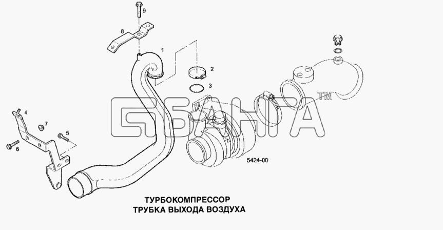 IVECO Stralis Схема Турбокомпрессор трубка выхода воздуха-39 banga.ua
