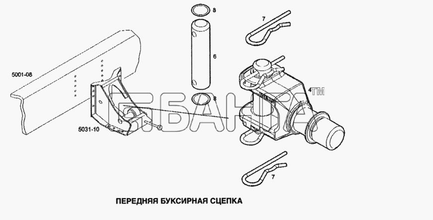 IVECO Stralis Схема Передняя буксирная сцепка-106 banga.ua