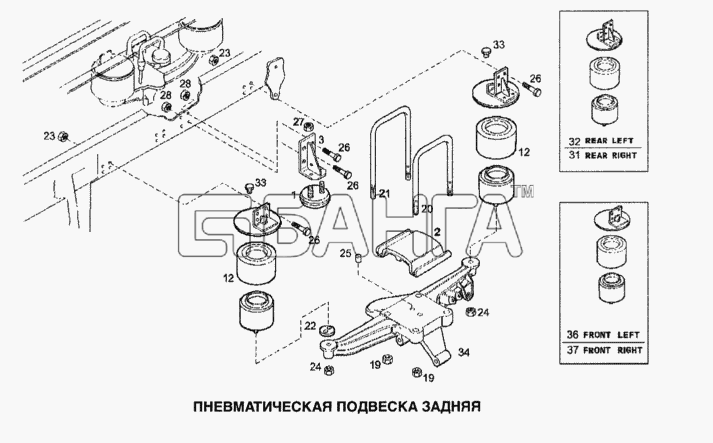 IVECO Stralis Схема Пневматическая подвеска задняя-112 banga.ua