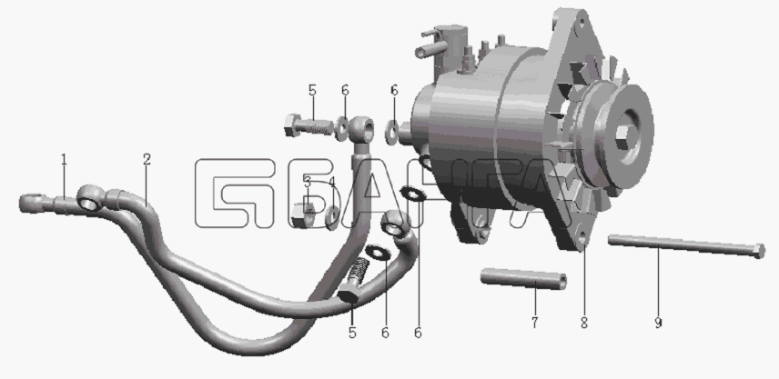 JAC Motors HFC 1020K-D134 Схема QC490Q(DI)-23000 Generator assembly-49