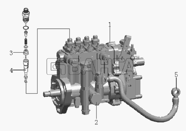 JAC Motors HFC 1020K-D134 Схема QC490Q(DI)-21000 Fuel injection pump
