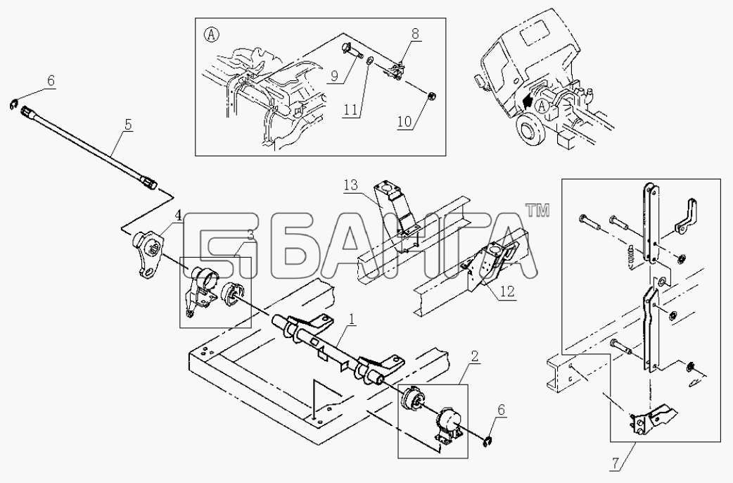 JAC Motors HFC 1020K-D134 Схема 5002D120 Cabin reversal mechanism-38