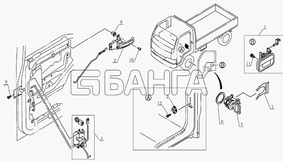 JAC Motors HFC 1020K-D126 Схема 6105E0 Door lock unit-67 banga.ua