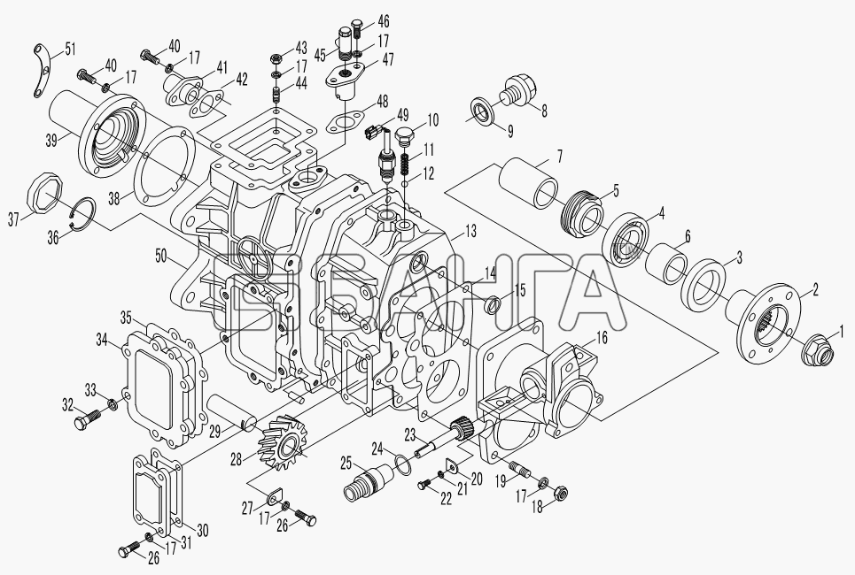 JAC Motors HFC 1020KR-D127 Схема Main case shell and it s