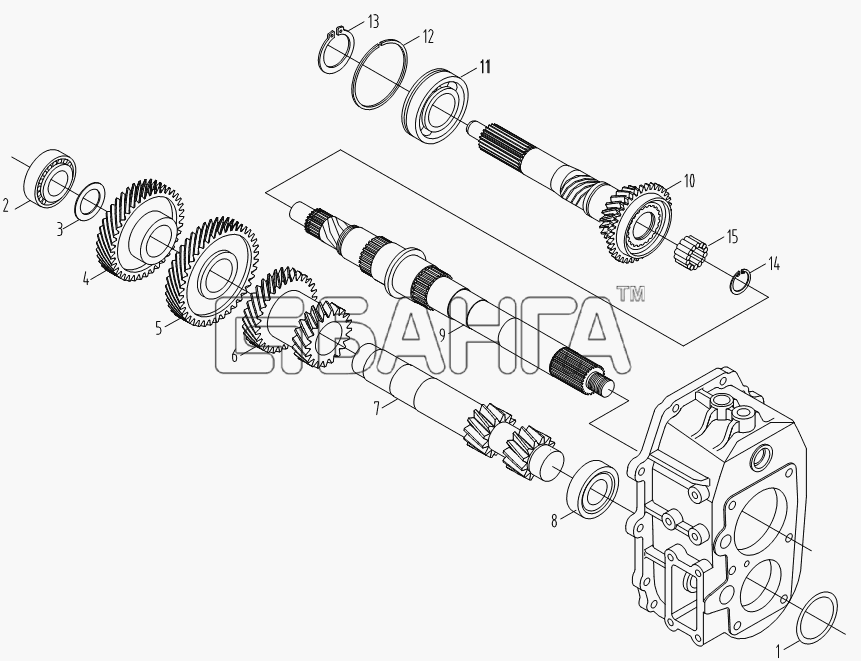 JAC Motors HFC 1020KR-D127 Схема 1st Shaft and intermediate shaft-29