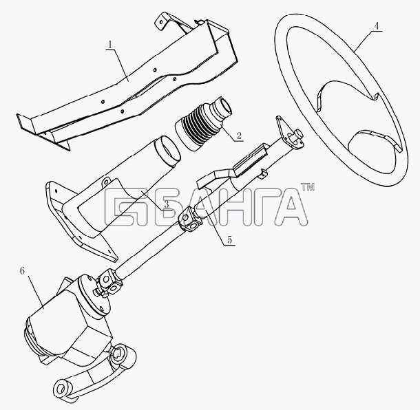 JAC Motors HFC 1020KR-D127 Схема 3400DF4JC Steering system-34 banga.ua