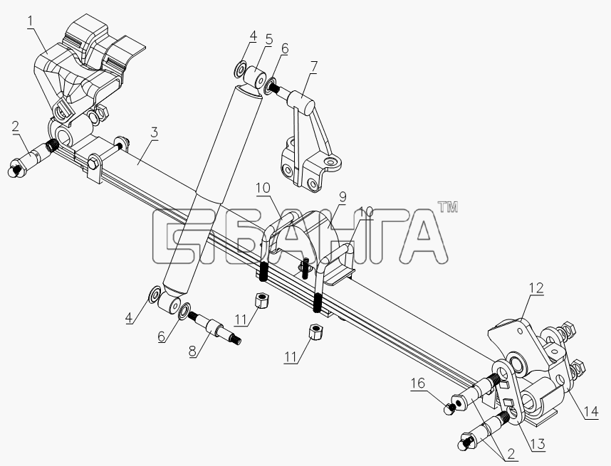 JAC Motors HFC 1020KR-D127 Схема 2901D200 Front suspension assembly-36