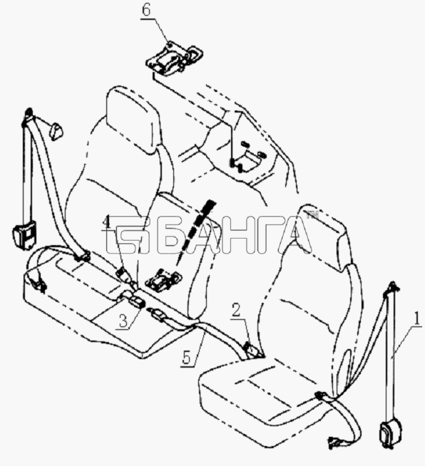 JAC Motors HFC 1020KR-D127 Схема 8212D0 Safety belt system-88 banga.ua