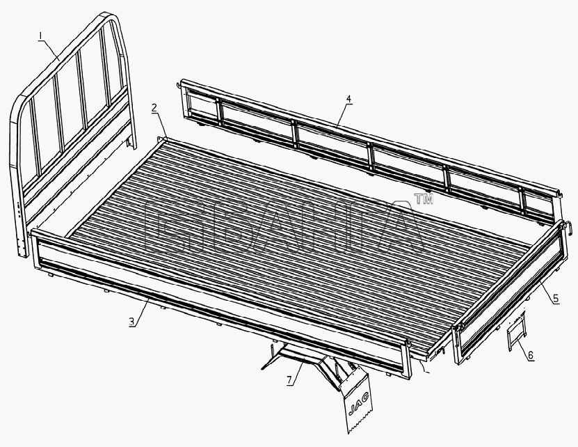 JAC Motors HFC 1020KR-D127 Схема 8500D200 Cargo box equipment-92