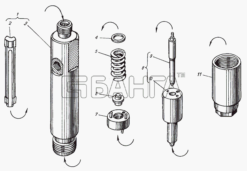 ЯЗДА ТНВД-135 175 185 Схема Форсунка 51-10 banga.ua