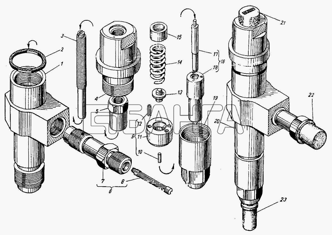 ЯЗДА ТНВД-323 324 327 Схема Форсунка 267-17 banga.ua