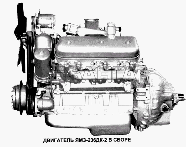 ЯМЗ ЯМЗ-236 ДК и ЯМЗ 238 АК Схема Двигатель ЯМЗ-236ДК-2 в сборе-4