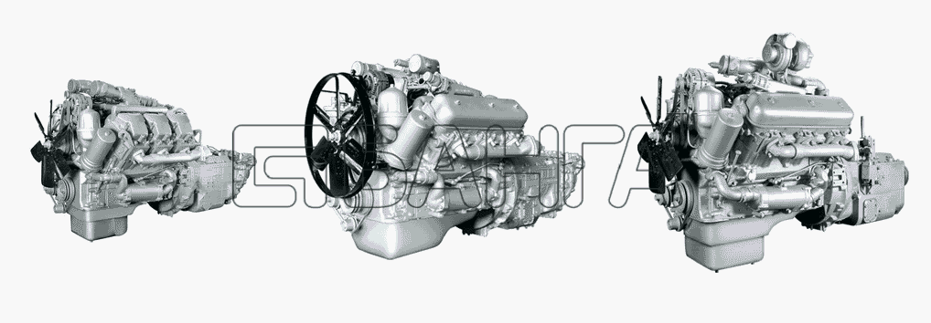 ЯМЗ ЯМЗ-6561.10 (Евро 3) Схема Двигатель со сцеплением и коробкой