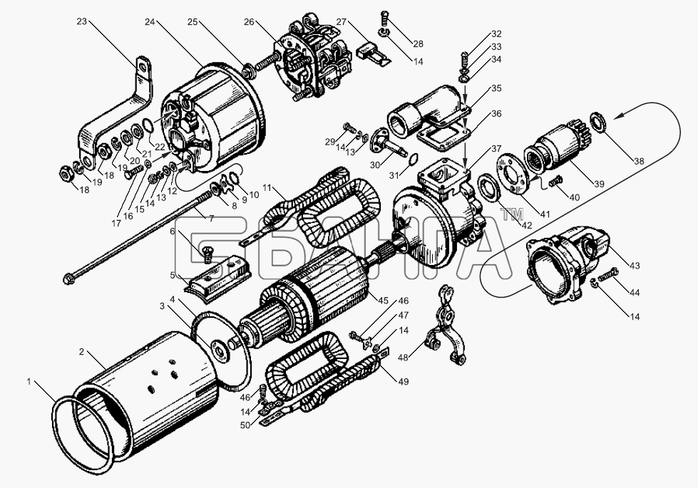 ЯМЗ ЯМЗ-238БЕ Схема Стартер-87 banga.ua