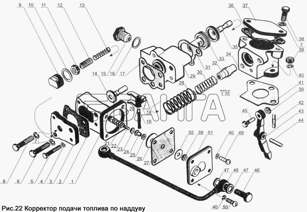 ЯМЗ ЯМЗ-238Д и Б Схема Корректор подачи топлива по наддуву-24 banga.ua