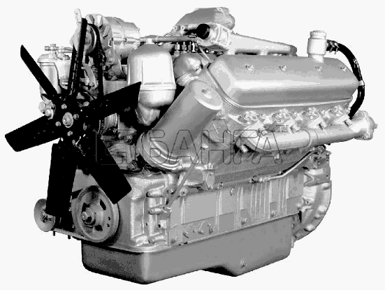 ЯМЗ ЯМЗ-238НД3 НД4 НД5 Схема Двигатель ЯМЗ-238НД3 в сборе-3 banga.ua