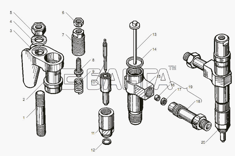 ЯМЗ ЯМЗ-238НД3 НД4 НД5 Схема Форсунка-26 banga.ua