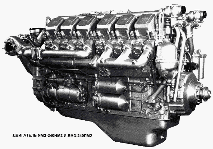 ЯМЗ ЯМЗ-240 (2000г.) Схема Двигатель ЯМЗ-240НМ2 и ЯМЗ-240ПМ2-4