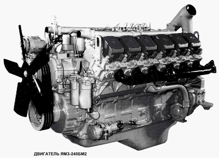 ЯМЗ ЯМЗ-240 (2000г.) Схема Двигатель ЯМЗ-240БМ2-5 banga.ua
