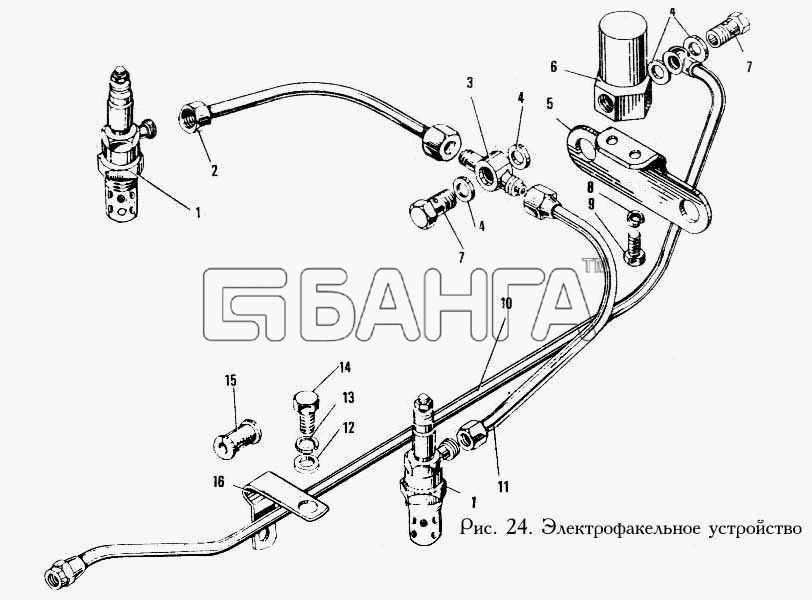 ЯМЗ ЯМЗ-240 Схема Электрофакельное устройство-22 banga.ua