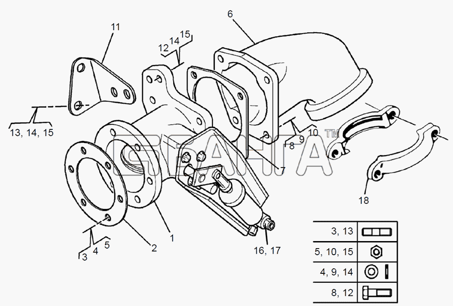 ЯМЗ ЯМЗ-650.10 (Евро 3) Схема Моторный тормоз (заслонка на выпуске