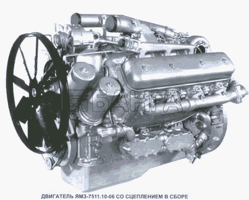 ЯМЗ ЯМЗ-7511 Схема Двигатель со сцеплением-58 banga.ua
