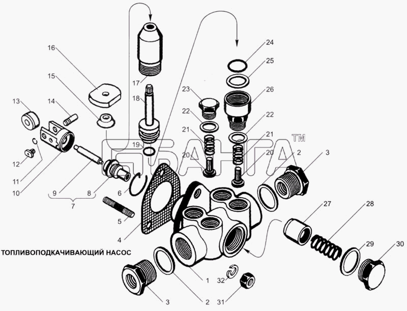 ЯМЗ ЯМЗ-7511 Схема Топливоподкачивающий насос-23 banga.ua