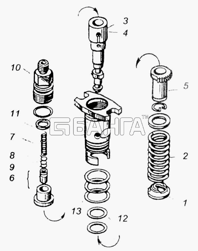ЯМЗ ЯМЗ-8401 Схема Секция топливного насоса высокого banga.ua