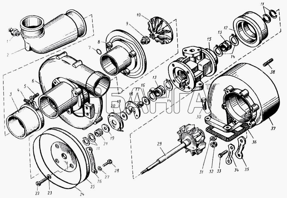 ЯМЗ ЯМЗ-8423 Схема Турбокомпрессор-33 banga.ua